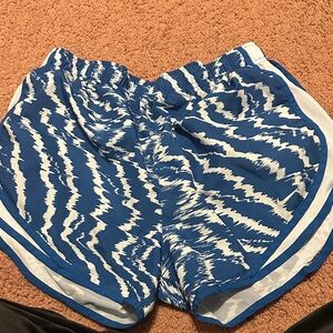 Nike Zigzag Blue and White Women's Athletic Shorts